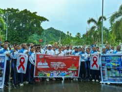 KPA Yapen Memperingati Hari AIDS Sedunia, Wakil Bupati dan Ketua DPRK Ikut Jalan Sehat