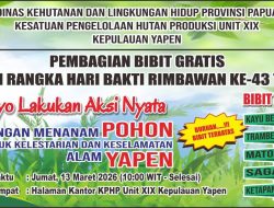 KPH Yapen Bagikan Bibit Pohon Gratis dalam Rangka Hari Bakti Rimbawan ke-43